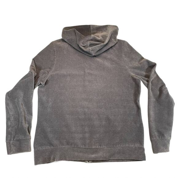 Vintage Y2K St. John's Bay Corduroy Full Zip Hoodie Taupe Gray Women's XL - Picture 2 of 7